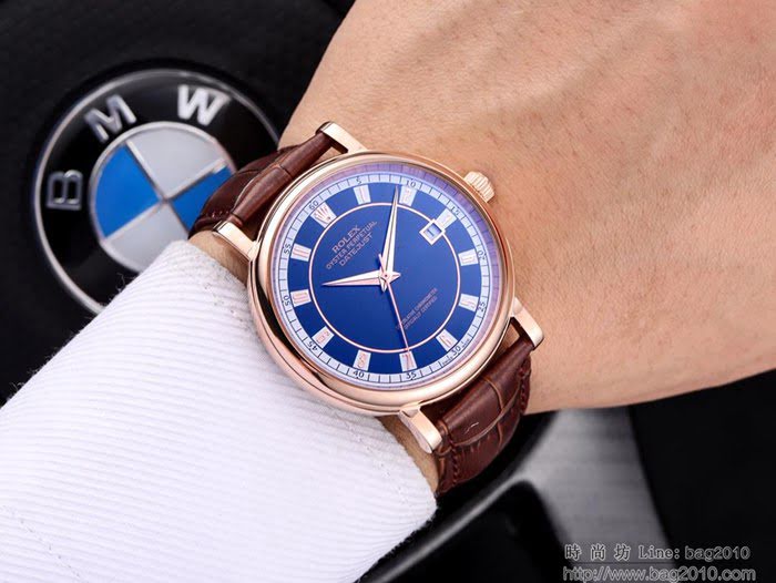 ROLEX勞力士 實物拍攝 進口8215全自動機械機芯 進口真牛皮錶帶 男士腕表  wssb5131